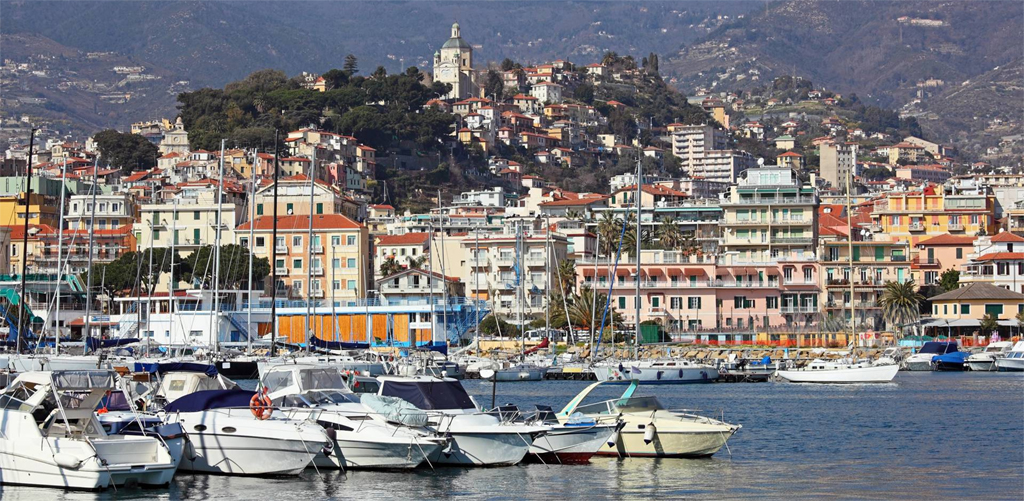 Sanremo, Port with View on the Town